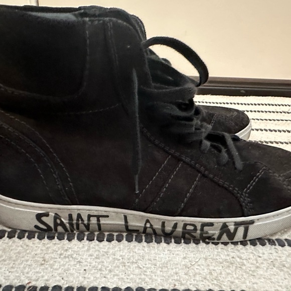 Saint Laurent mid top sneaker, black calf suede, size 41 - Picture 3 of 7